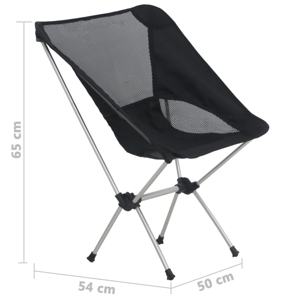 Produktbild för Hopfällbara campingstolar 2 st med väska 54x50x65 cm aluminium
