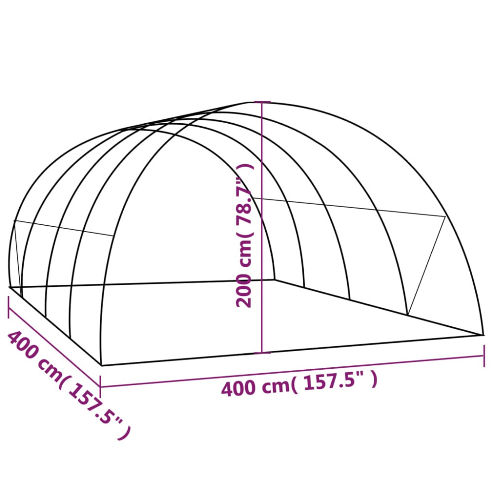 Produktbild för Växthus 16 m² 4x4x2 m