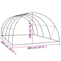 Produktbild för Växthus 16 m² 4x4x2 m
