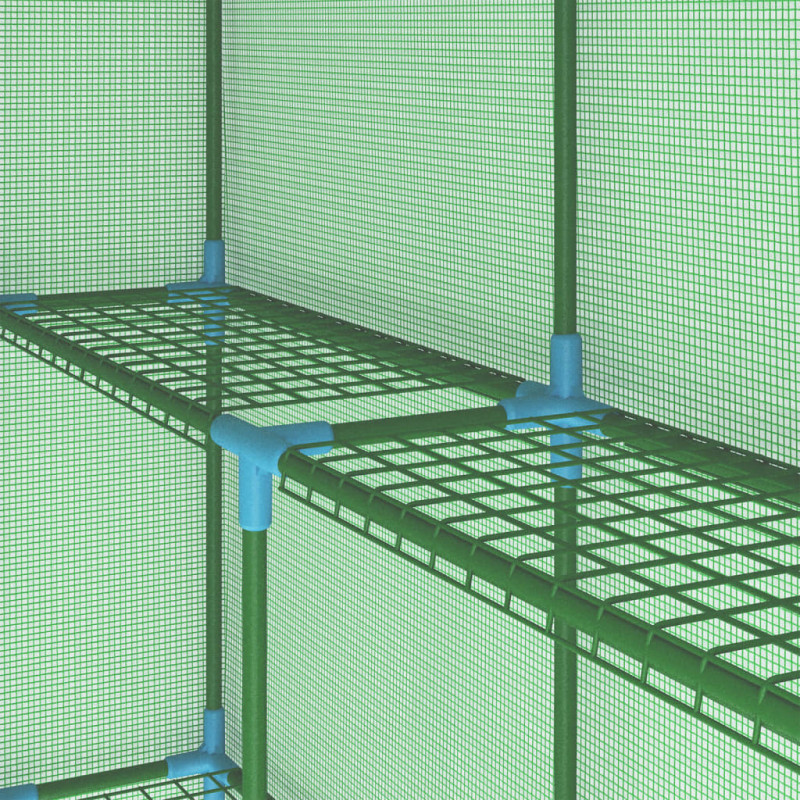 Produktbild för Växthus med hyllor stål 143x143x195 cm