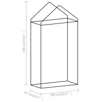 Miniatyr av produktbild för Växthus med stålram 0,5 m² 1x0,5x1,9 m