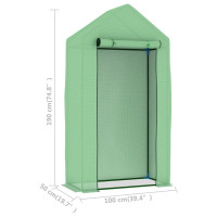 Produktbild för Växthus med stålram 0,5 m² 1x0,5x1,9 m