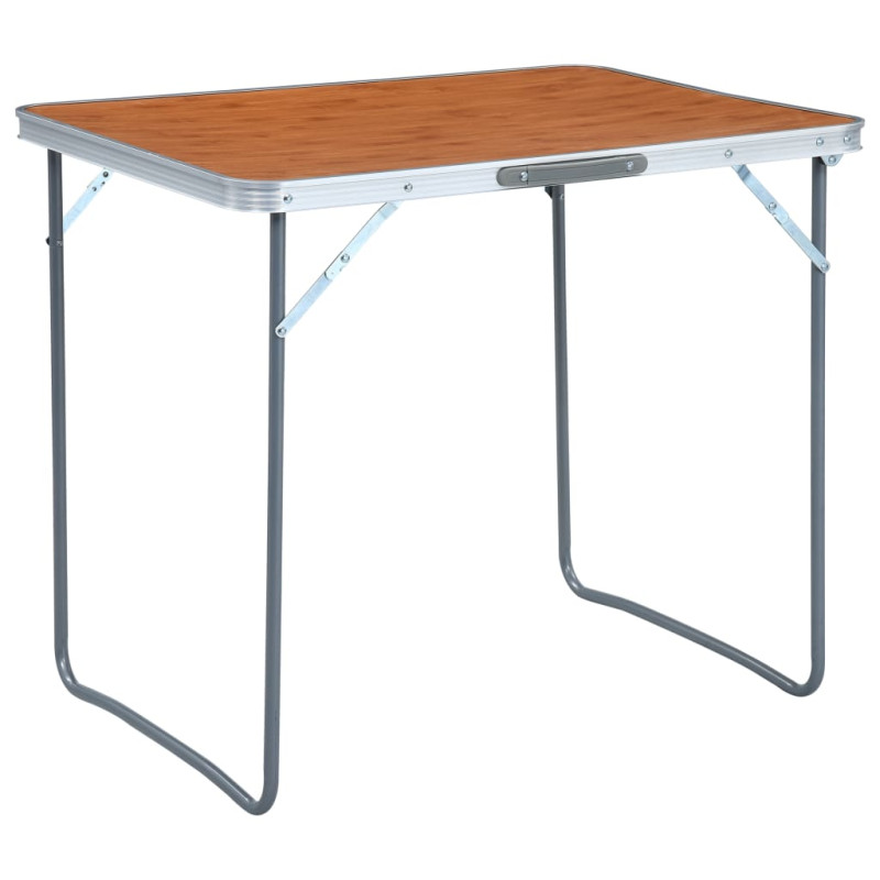 Produktbild för Hopfällbart campingbord med metallram 80x60 cm