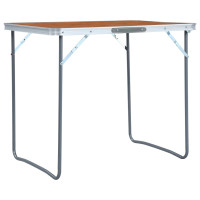 Produktbild för Hopfällbart campingbord med metallram 80x60 cm
