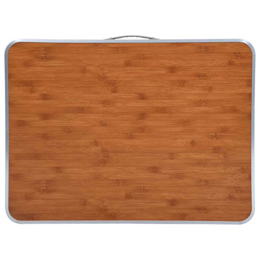 Produktbild för Hopfällbart campingbord med metallram 80x60 cm