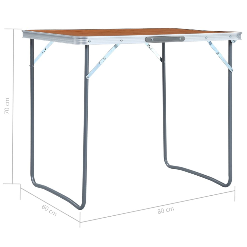 Produktbild för Hopfällbart campingbord med metallram 80x60 cm