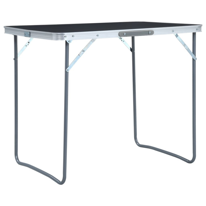 Produktbild för Hopfällbart campingbord med metallram 80x60 cm grå