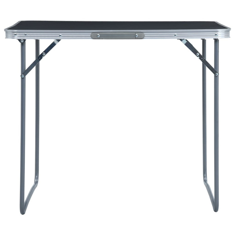 Produktbild för Hopfällbart campingbord med metallram 80x60 cm grå