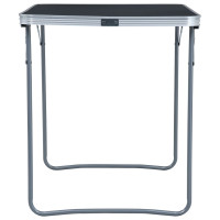 Produktbild för Hopfällbart campingbord med metallram 80x60 cm grå