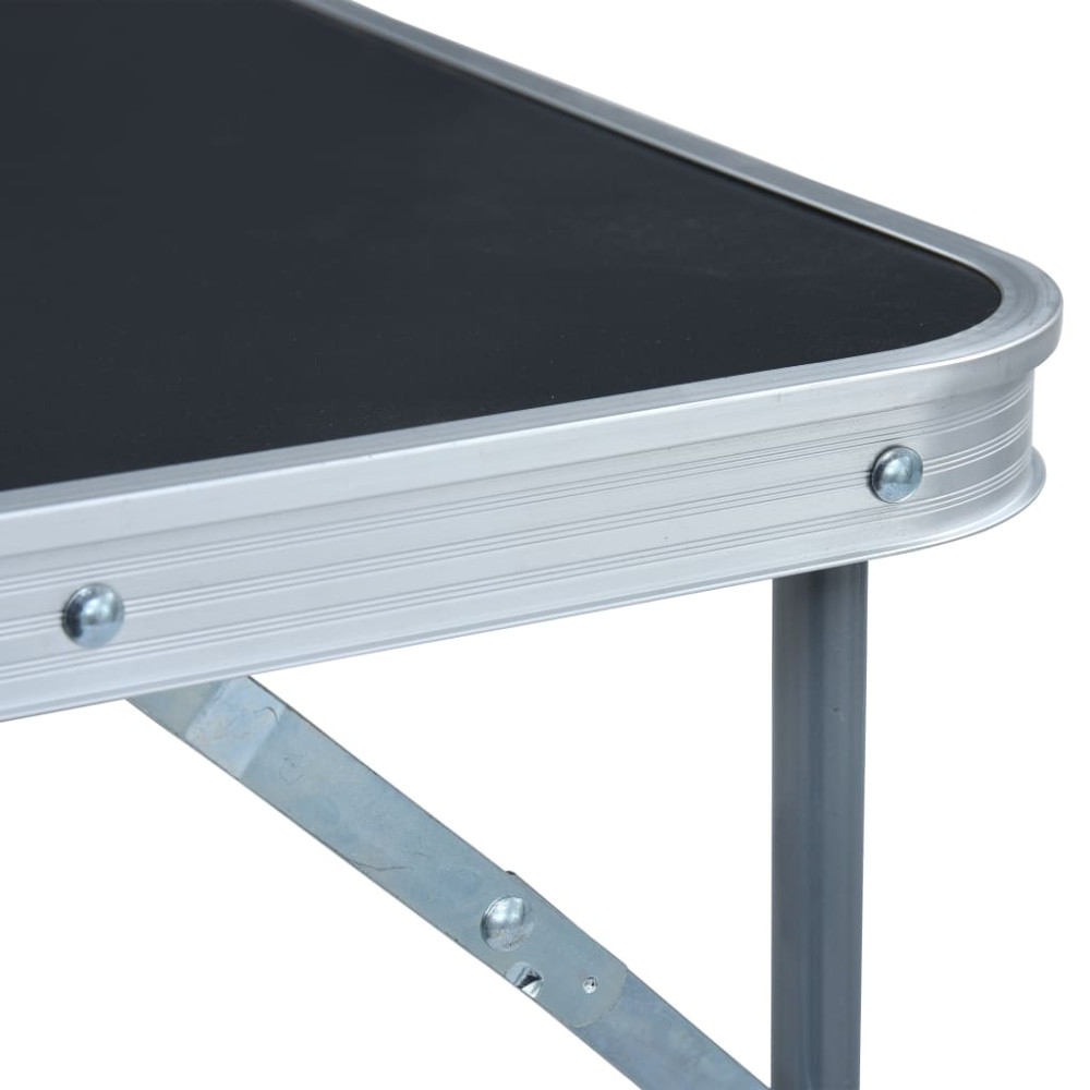 Produktbild för Hopfällbart campingbord med metallram 80x60 cm grå