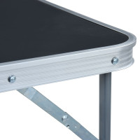 Produktbild för Hopfällbart campingbord med metallram 80x60 cm grå