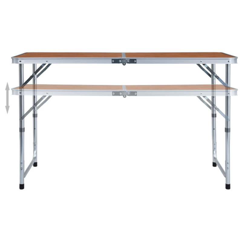 Produktbild för Hopfällbart campingbord aluminium 120x60 cm