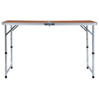 Produktbild för Hopfällbart campingbord aluminium 120x60 cm
