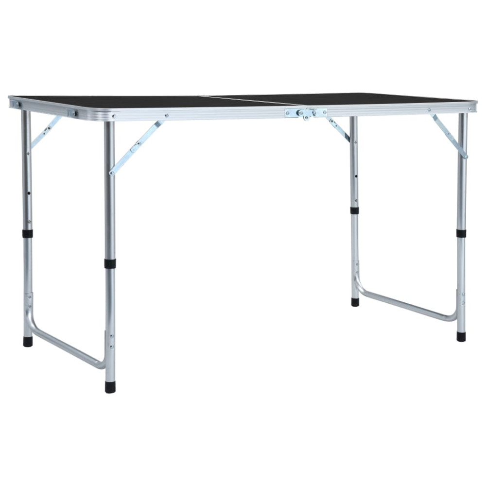 Produktbild för Hopfällbart campingbord grå aluminium 120x60 cm