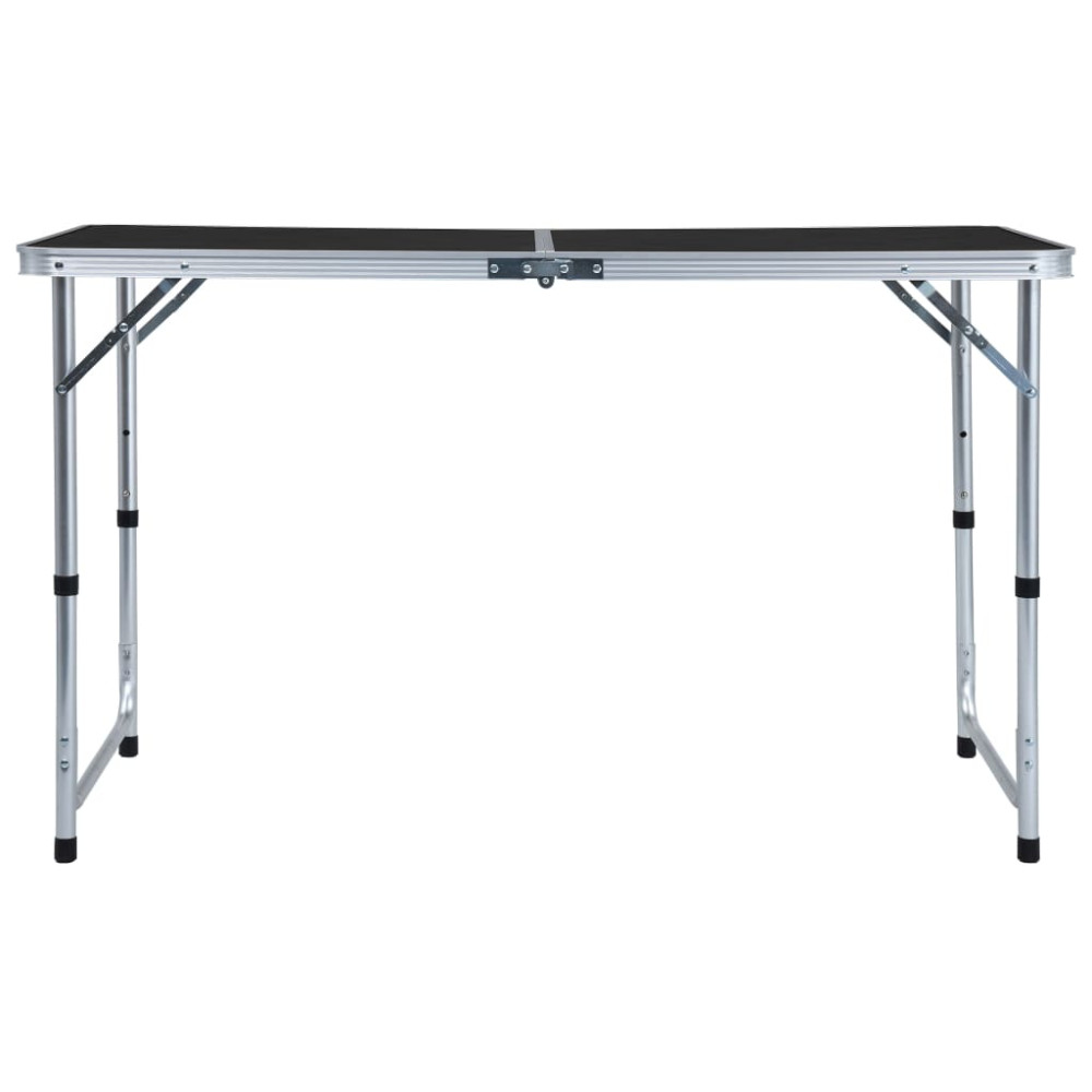 Produktbild för Hopfällbart campingbord grå aluminium 120x60 cm