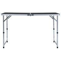 Produktbild för Hopfällbart campingbord grå aluminium 120x60 cm