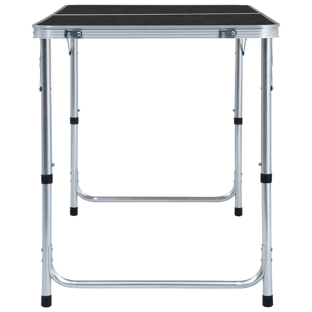 Produktbild för Hopfällbart campingbord grå aluminium 120x60 cm