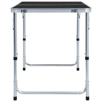 Produktbild för Hopfällbart campingbord grå aluminium 120x60 cm