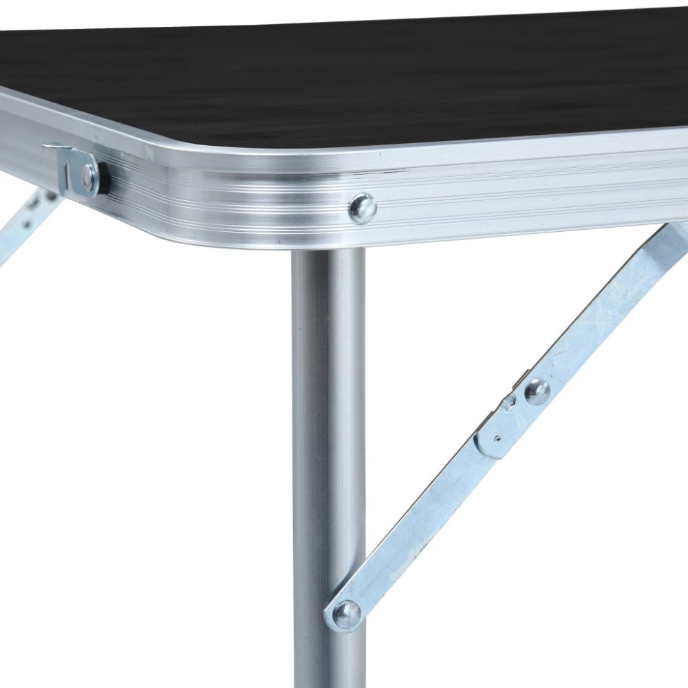Produktbild för Hopfällbart campingbord grå aluminium 120x60 cm
