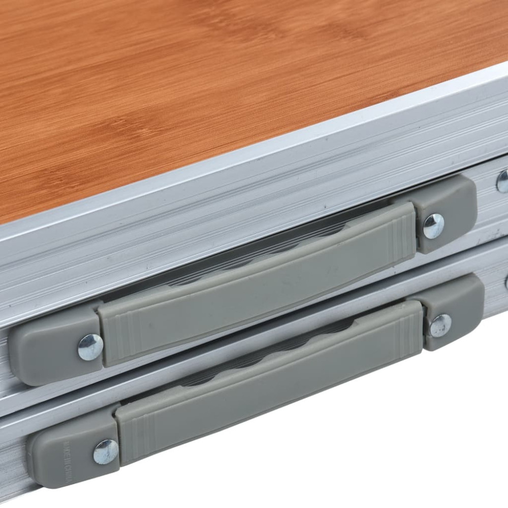 Produktbild för Hopfällbart campingbord aluminium 180x60 cm
