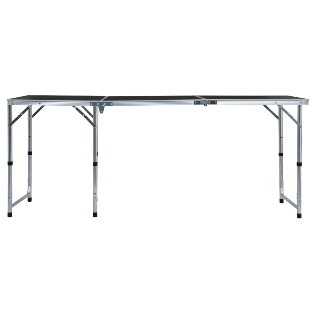 Produktbild för Hopfällbart campingbord grå aluminium 180x60 cm