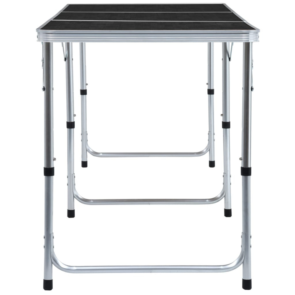 Produktbild för Hopfällbart campingbord grå aluminium 180x60 cm