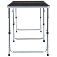 Produktbild för Hopfällbart campingbord grå aluminium 180x60 cm