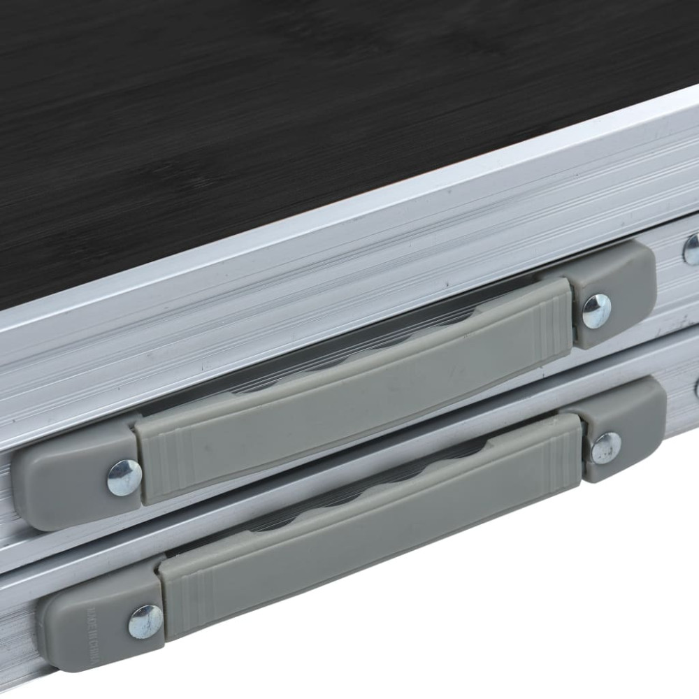 Produktbild för Hopfällbart campingbord grå aluminium 180x60 cm