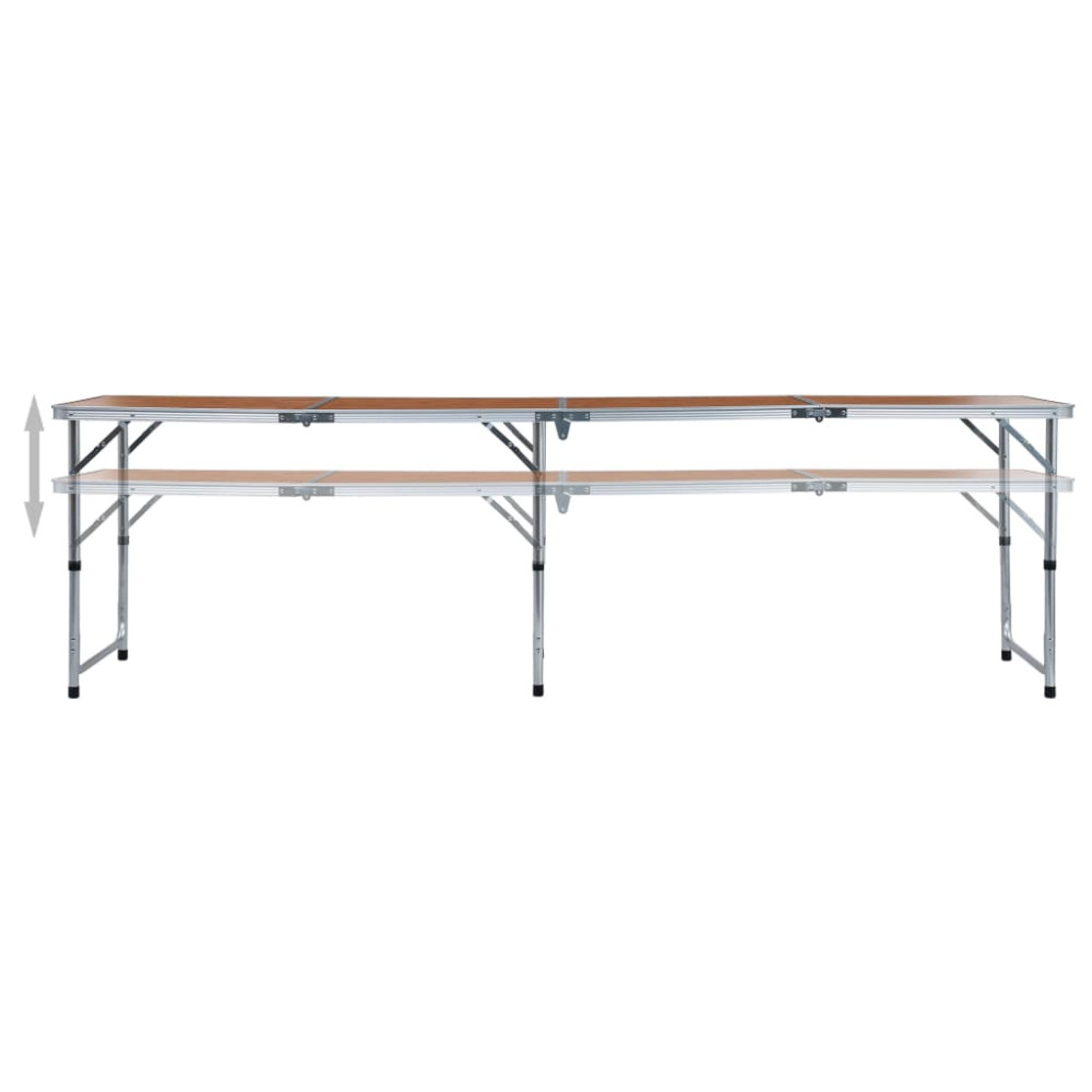 Produktbild för Hopfällbart campingbord aluminium 240x60 cm