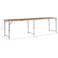 Produktbild för Hopfällbart campingbord aluminium 240x60 cm