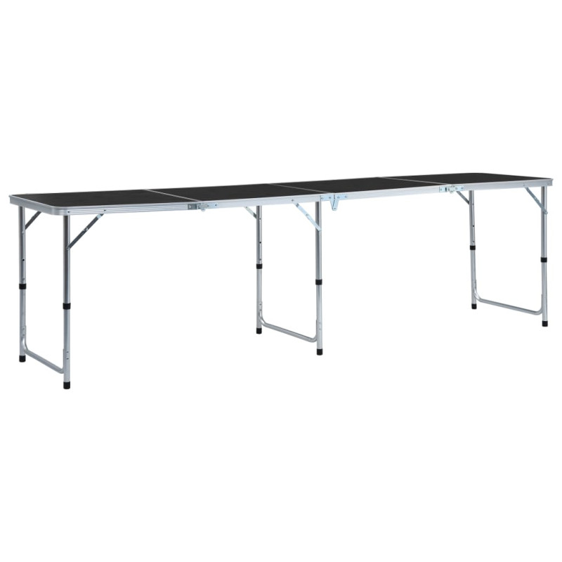 Produktbild för Hopfällbart campingbord grå aluminium 240x60 cm