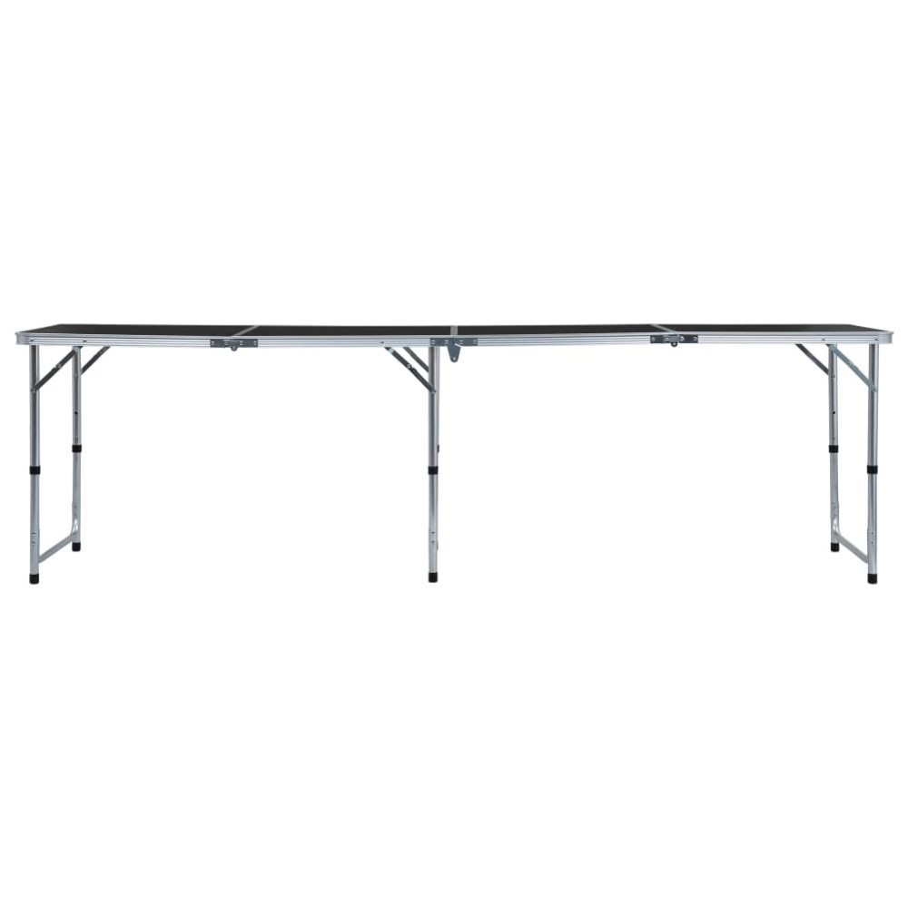 Produktbild för Hopfällbart campingbord grå aluminium 240x60 cm