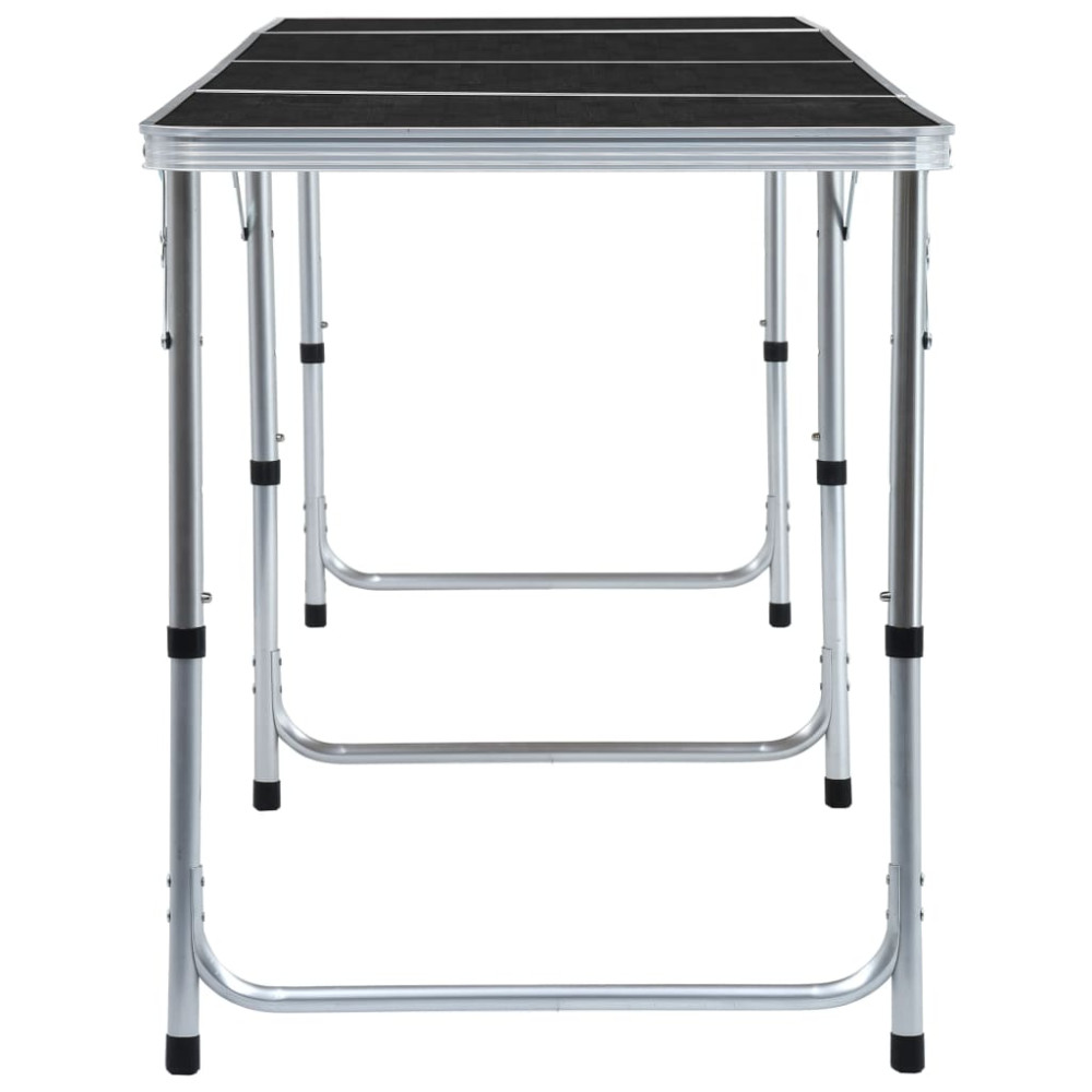 Produktbild för Hopfällbart campingbord grå aluminium 240x60 cm