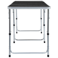 Produktbild för Hopfällbart campingbord grå aluminium 240x60 cm