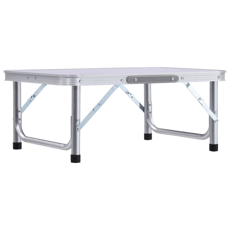 Produktbild för Hopfällbart campingbord vit aluminium 60x45 cm