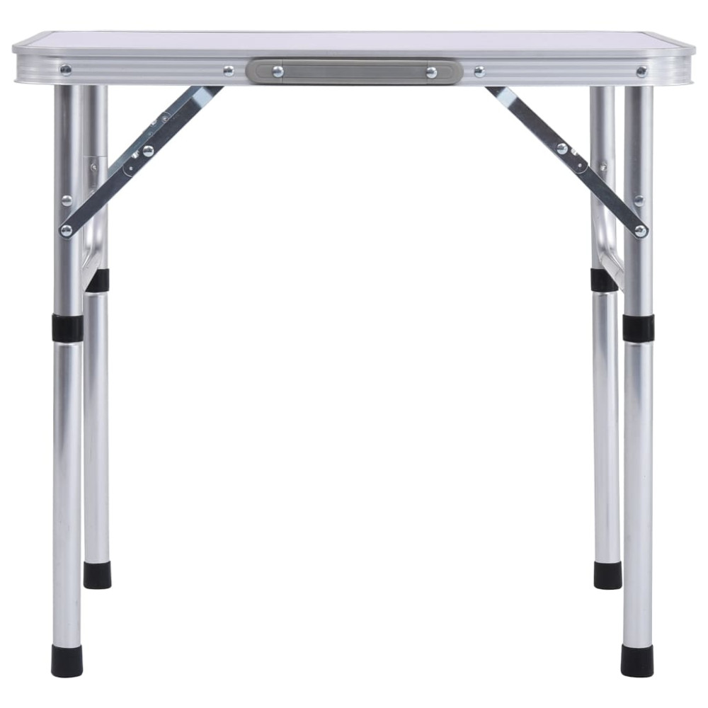 Produktbild för Hopfällbart campingbord vit aluminium 60x45 cm