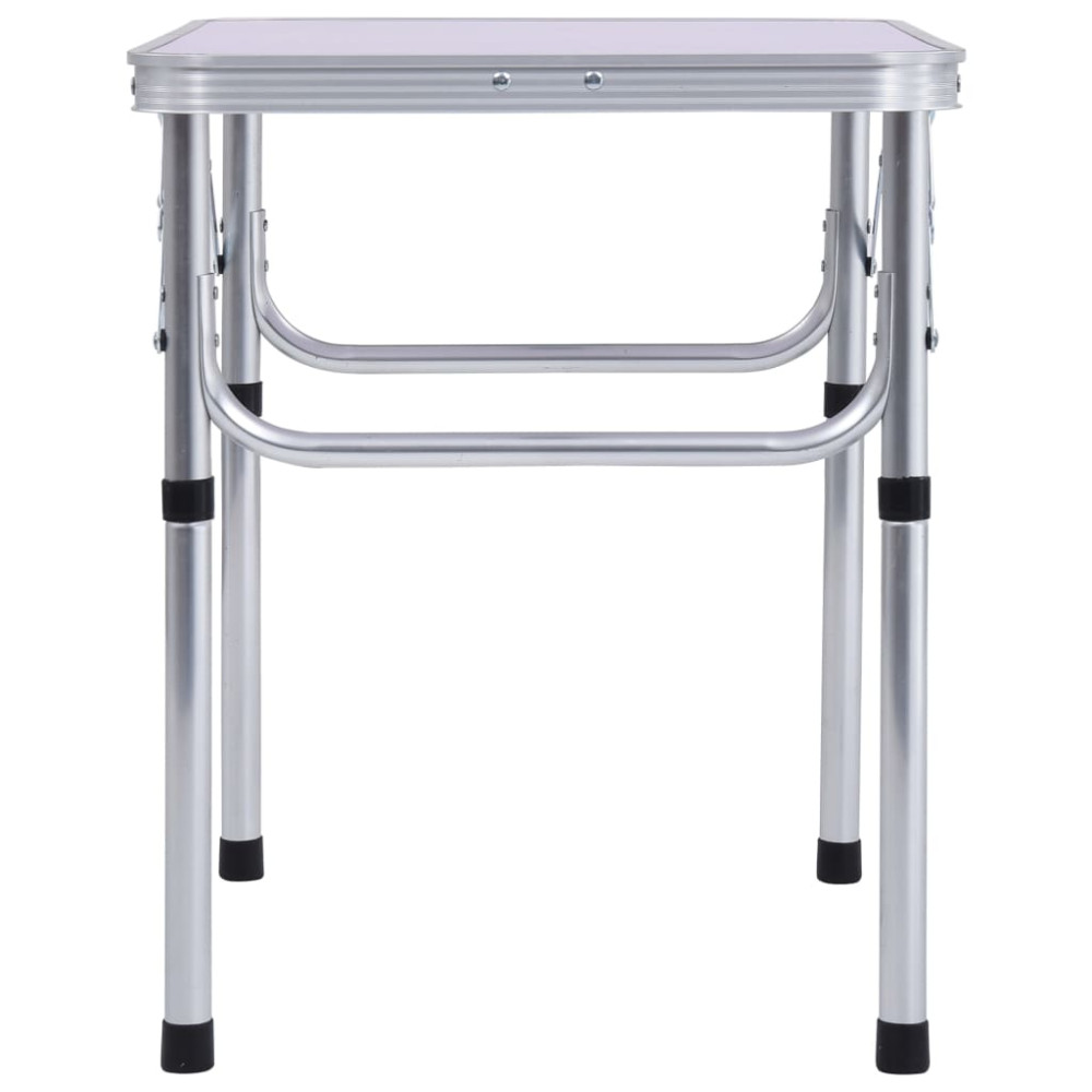 Produktbild för Hopfällbart campingbord vit aluminium 60x45 cm
