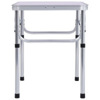 Produktbild för Hopfällbart campingbord vit aluminium 60x45 cm