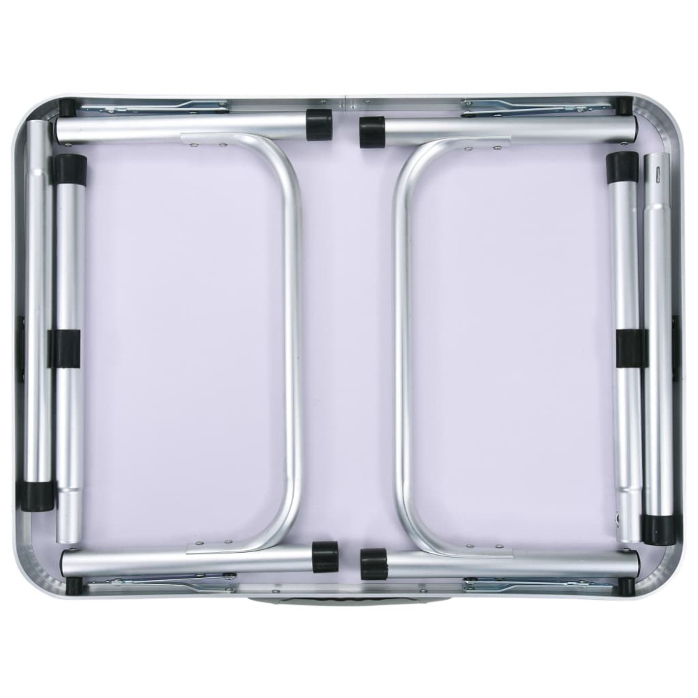 Produktbild för Hopfällbart campingbord vit aluminium 60x45 cm