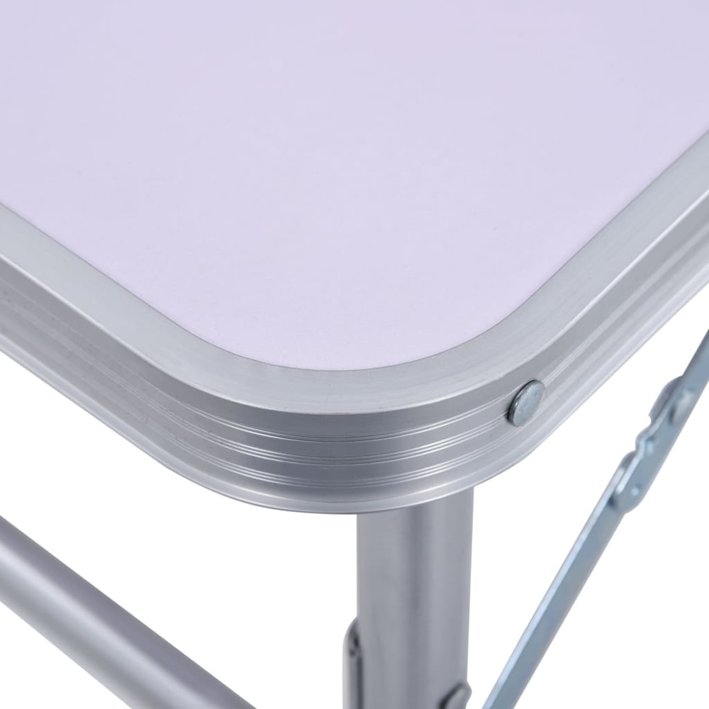 Produktbild för Hopfällbart campingbord vit aluminium 60x45 cm