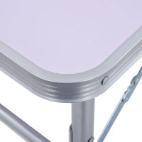 Produktbild för Hopfällbart campingbord vit aluminium 60x45 cm