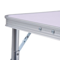 Produktbild för Hopfällbart campingbord vit aluminium 60x45 cm