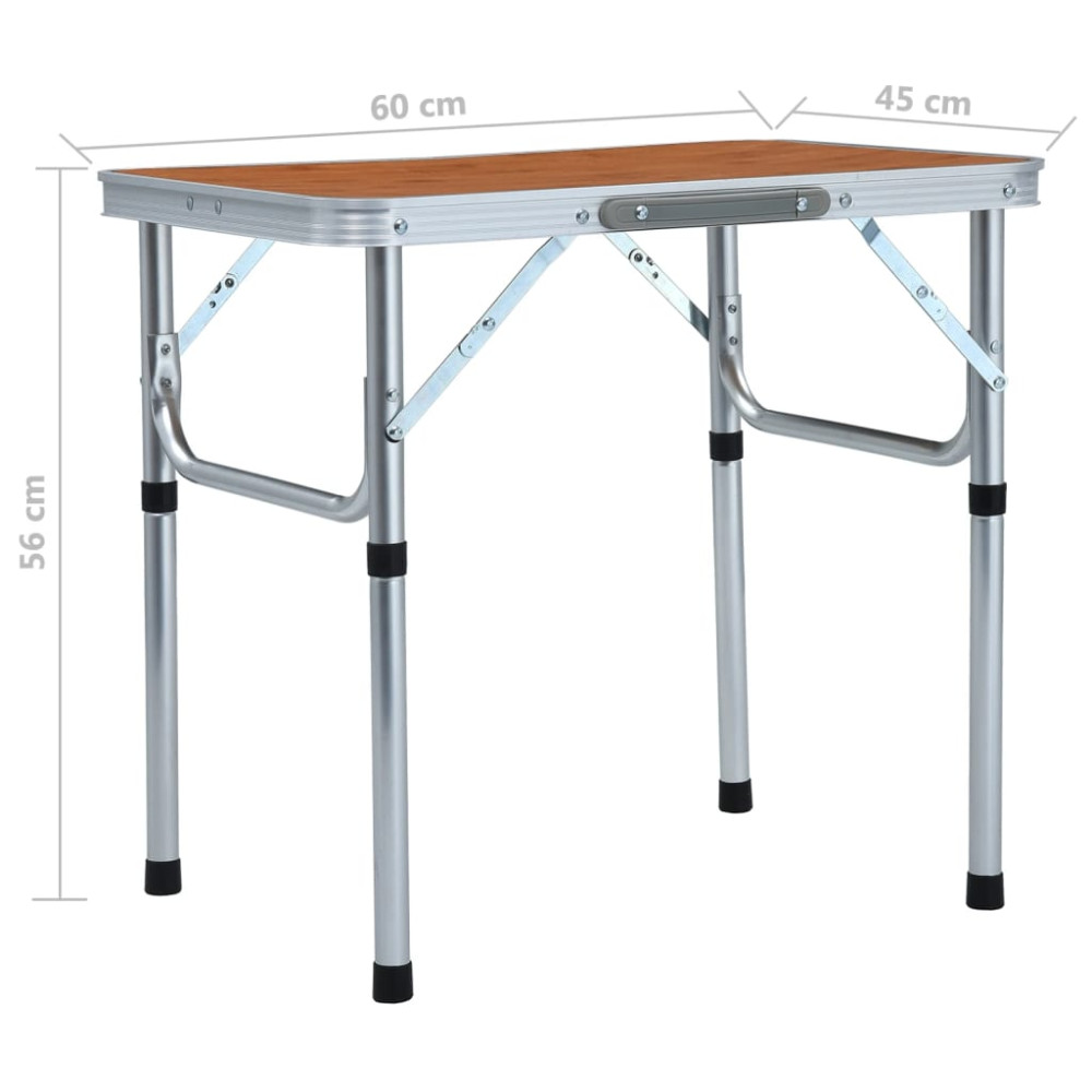 Produktbild för Hopfällbart campingbord aluminium 60x45 cm