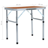 Produktbild för Hopfällbart campingbord aluminium 60x45 cm