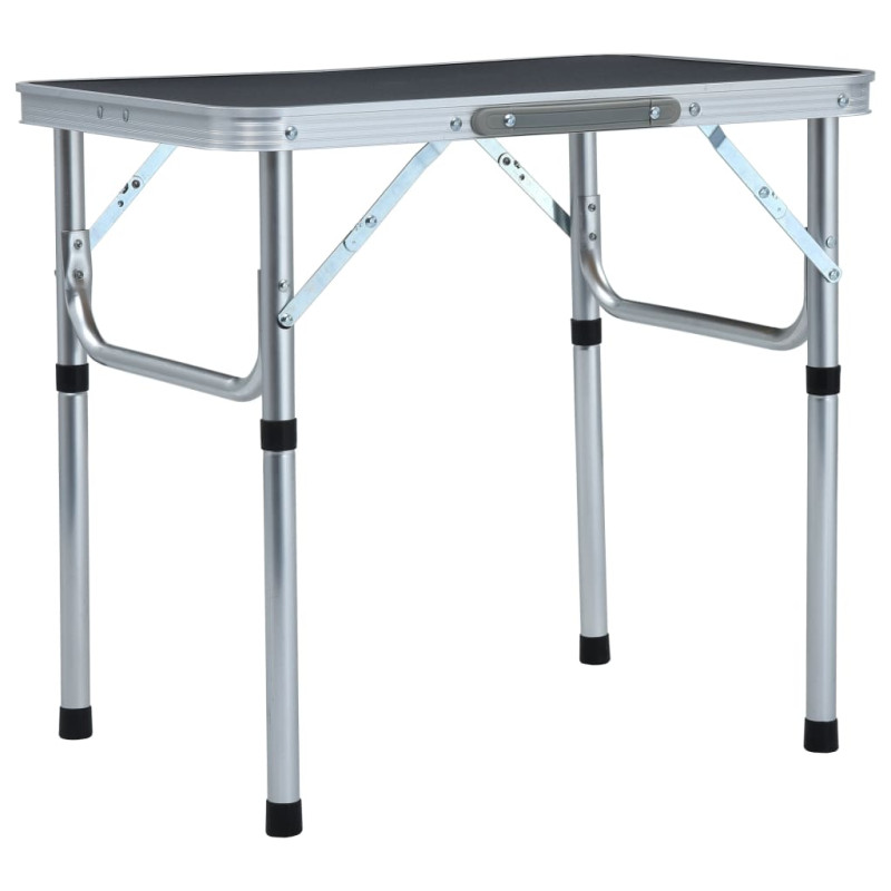 Produktbild för Hopfällbart campingbord grå aluminium 60x45 cm