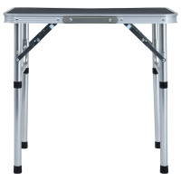 Miniatyr av produktbild för Hopfällbart campingbord grå aluminium 60x45 cm