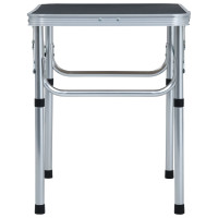 Produktbild för Hopfällbart campingbord grå aluminium 60x45 cm