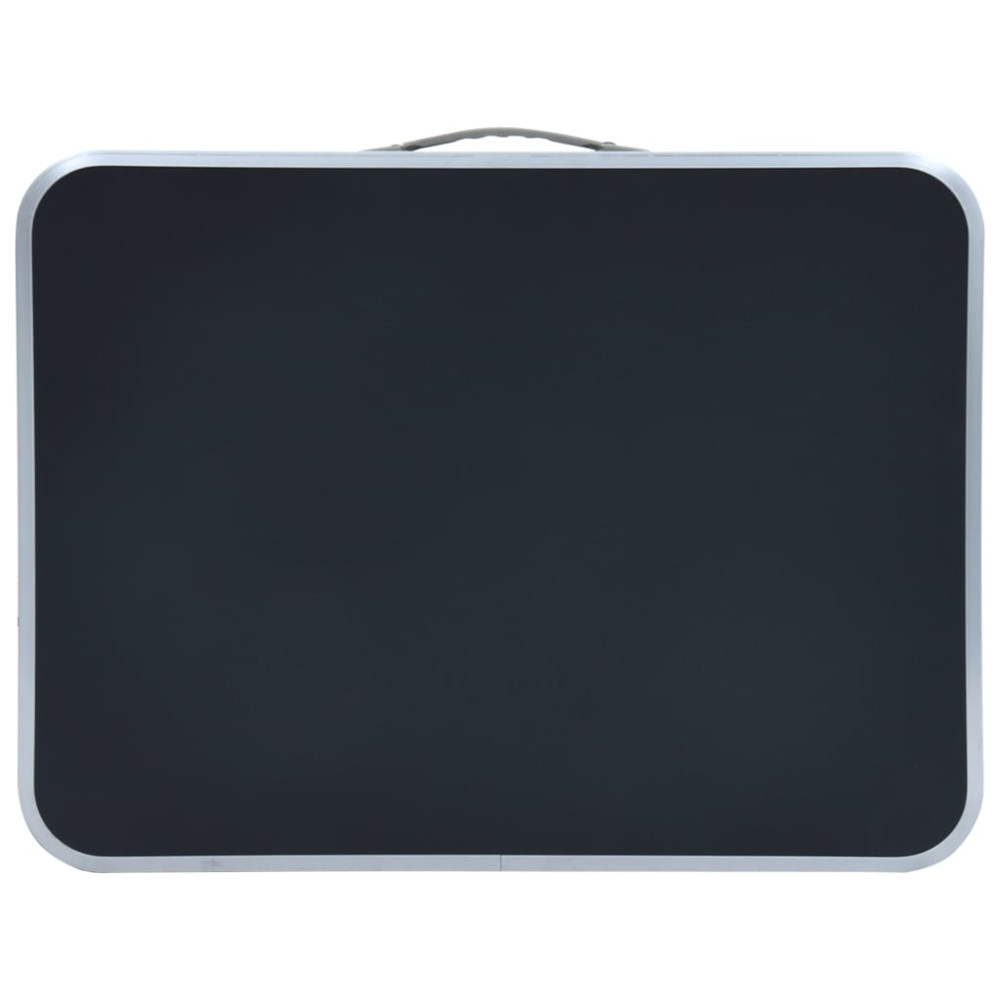 Produktbild för Hopfällbart campingbord grå aluminium 60x45 cm
