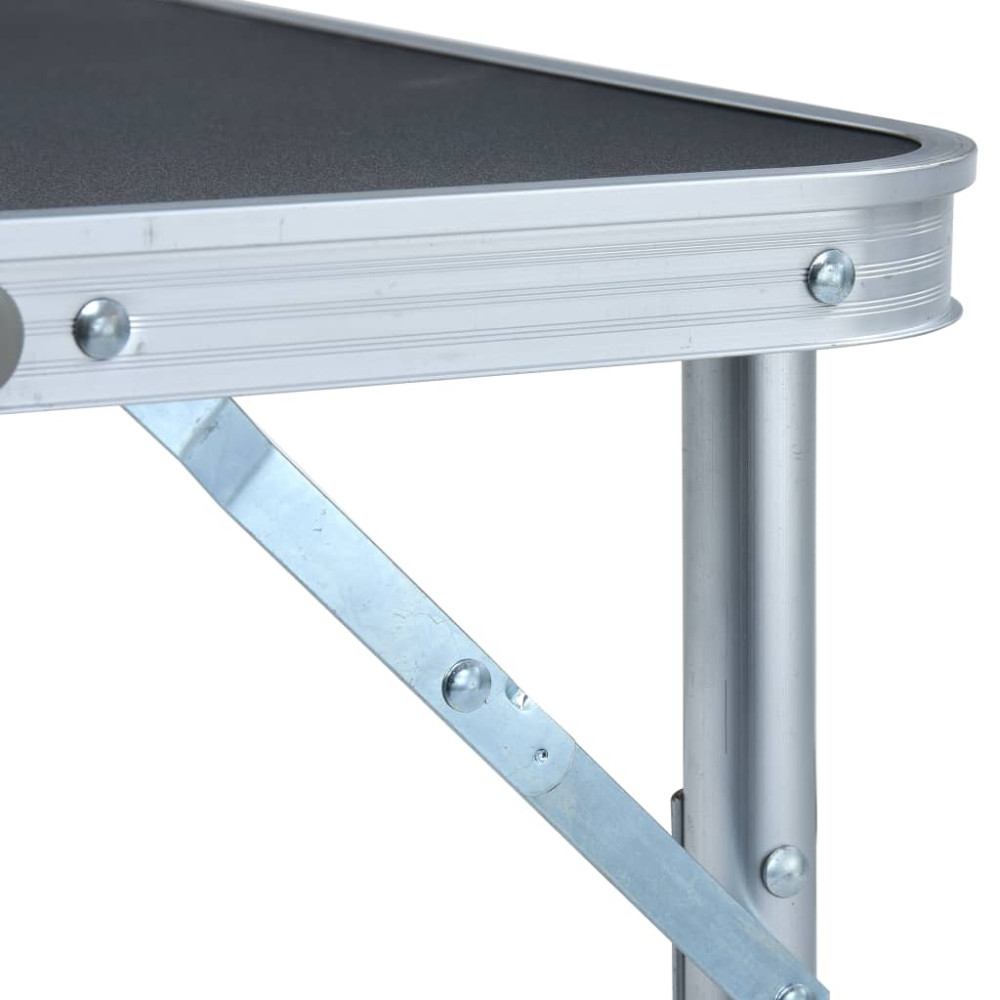 Produktbild för Hopfällbart campingbord grå aluminium 60x45 cm