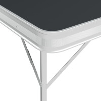 Miniatyr av produktbild för Hopfällbart campingbord med 2 bänkar aluminium grå